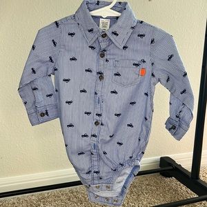 Boys Carters Collared Truck Button Up 12M Stylish Kids Striped T-Shirt
